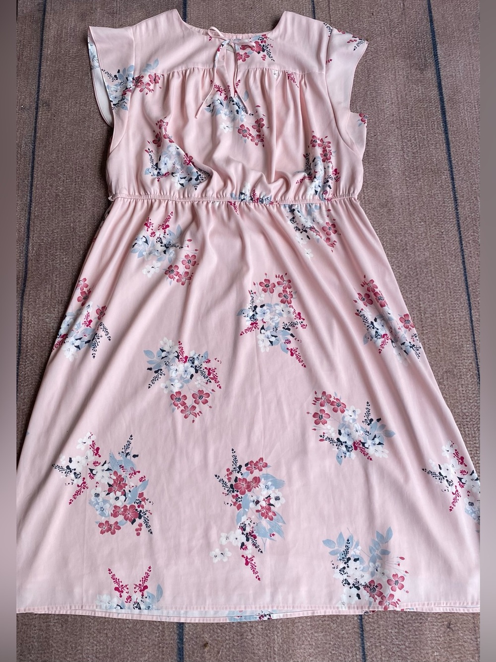 Loft plus ballerina pink cherry blossom print flowy fairy chiffon dress 18